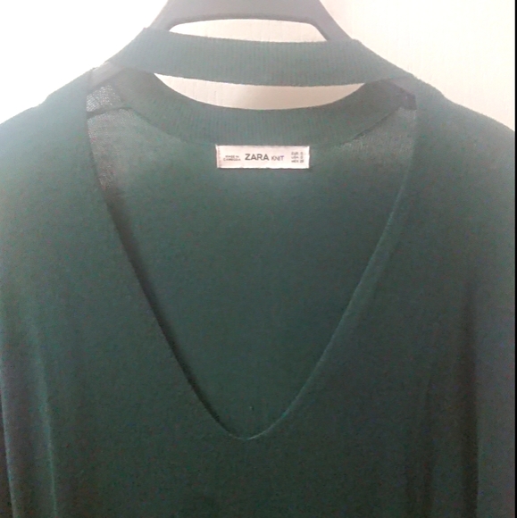 ⚡2/$30⚡ZARA knit choker V neck knit dress - Picture 2 of 3